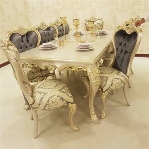 ناهارخوری 8 نفره مدل استیل افسون کد 156 مبلمان نارنجی مدل 522240