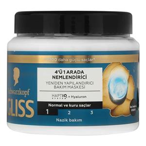 ماسک مو مرطوب کننده گلیس مدل 4 در 1 مناسب برای انواع مو حجم 400 میلی لیتر