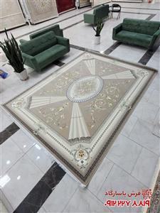 فرش دستباف کرمی 1200 شانه طرح فرش شاهان