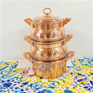 سرویس قابلمه سه تیکه تمام مسی زنجان رنگ ثابت