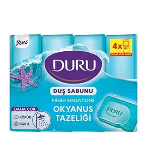 صابون دورو آبی رایحه نسیم اقیانوس DURU بسته 4 عددی واردات قانونی ارسال از منطقه آزاد ارس