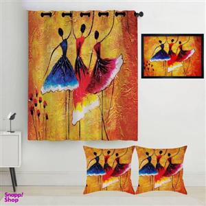پرده رنس مدل S2-41041 به همراه تابلو و کوسن