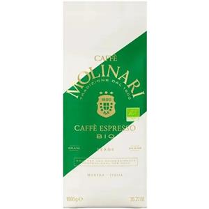 دانه قهوه ارگانیک مولیناری اسپرسو بیو 100%عربیکا یک کیلویی Caffe Molinari Bio 