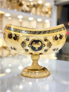 کشکول کریستال طلاکوب دستساز طرح ورساچه کاریزما سایز کوچک