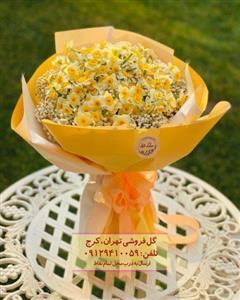 سبد گل نرگس و لیلیوم در گلفروشی اتوبان حکیم