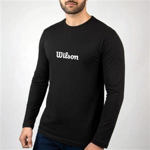تیشرت آستین بلند مشکی طرح ویلسون Wilson | استایل اسپرت | کد BR172