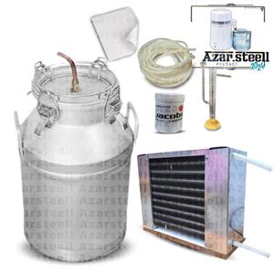 دستگاه تقطیر عرقگیر گلابگیر برقی کندانسور لوله شیشه ای پیرکس پک کامل