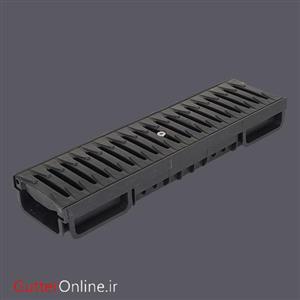 گاتر عرض 14 عمق 11 با در پوش پلاستیکی کرپی مشکی