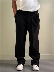 شلوار بگ پارچه ای مردانه مشکی کد 400001