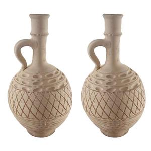 کوزه سفالی خام مدل عربی کد 66 بسته ۲ عددی