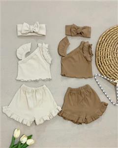 سه تکه تاپ شورتک هدبند