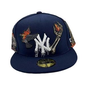 کلاه کپ فیت بک یا پشت بسته مدل NY NZMU طرح مترو سرمه‌ای