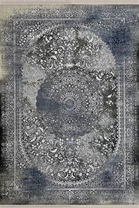 فرش کاشان 700 شانه کلکسیون آرین کد 70040 زمینه ذغالی-دودی (برجسته)