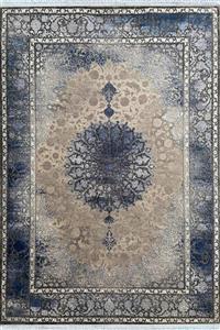 فرش کاشان 700 شانه کلکسیون آرین کد 70037 زمینه آبی-دودی (برجسته)