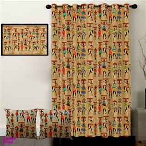 پرده رنس مدل S1-41005 به همراه تابلو و کوسن