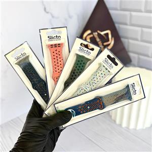 بند سیلیکونی Slicto برای اپل واچ سری ۹، اولترا و طرح | آبرنگی و مناسب سایز ۴۴ تا ۴۹