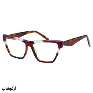عینک طبی زنانه Tiffany با فریم چندرنگ، شکل چشم گربه‌ای، از جنس استات و دسته چندرنگ و سیم‌دار و لولا فنری مدل XL6030