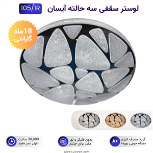 لوستر سقفی آیسان طرح سنگ کریستالی ISUN-105/1R
