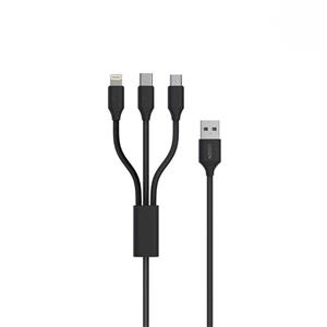 کابل شارژ 3 کاره گرین لاین مدل Green Lion Braided 3IN1 Fast Charging