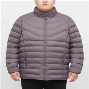 کاپشن پر مردانه سایز بزرگ، طوسی | ضد آب با پارچه شمعی | کد 2686