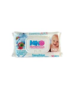 دستمال مرطوب کودک نینو مدل Sensitive بسته 70 عددی Nino Wet Wipes For Kids 70psc 