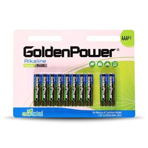 باتری نیم قلمی گلدن پاور مدل GLR03A Power Plus US بسته 24 عددی Golden AAA Battery Pack of 10 
