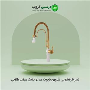 شیر ظرفشویی شاوری دو منظوره باپوک مشکی طلایی