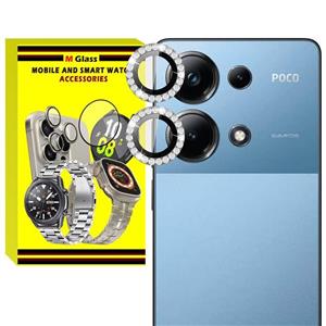 محافظ لنز دوربین فلزی ام‌گلس مدل RNG Diamond MG مناسب برای گوشی موبایل شیائومی Poco M6 Pro 4G
