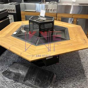 آتشدان گازی ۶ ضلعی نما چوب ترمو