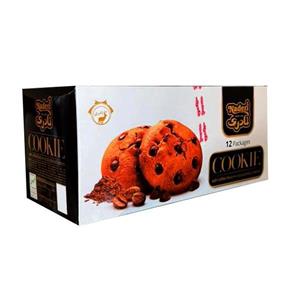 شیرینی کوکی با طعم قهوه و تکه های شکلات نادری - 35 گرم بسته 12 عددی
