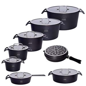 سرویس قابلمه و تابه گرانیتی 16 پارچه اس جی مدل AKA کد 800008