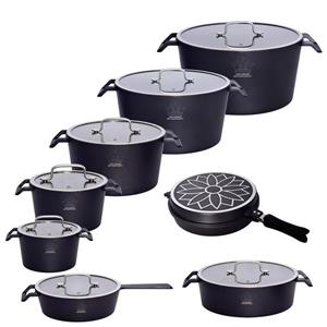 سرویس قابلمه و تابه گرانیتی 16 پارچه اس جی مدل AKA کد 800008