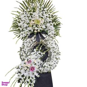 تاج گل سلطنتی ترحیم طبیعی کد 20086 رنگ سفید
