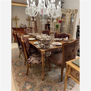 ناهارخوری 8 نفره مدل استیل زمرد مدل 521666