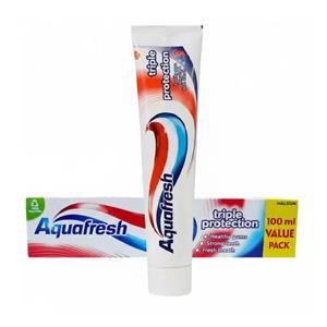 خمیر دندان آکوافرش Aquafresh مدل Triple Protection حجم 100 میل | محافظت سه‌گانه از دندان، لثه و تازه‌کننده نفس