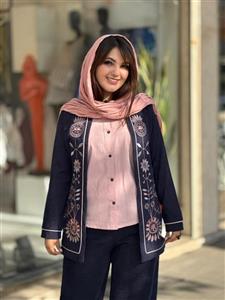 کت و شومیز انار صورتی سورمه ای