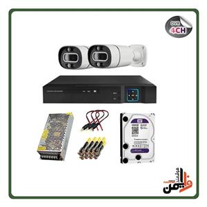 پک اکونومی آرسس دستگاه 4 کانال همراه با 2 عدد دوربین وارم لایتهارد ۵۰۰گیگابایت بنفشاتصالات کامل