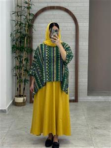 کراپ سایه سبز خردلی طرح لوزی