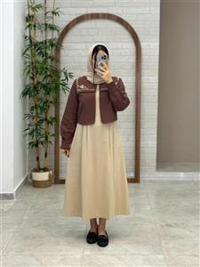 کت و سارافون سایا کرم قهوه ای