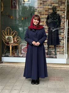 کت و دامن آبان ساده سورمه ای