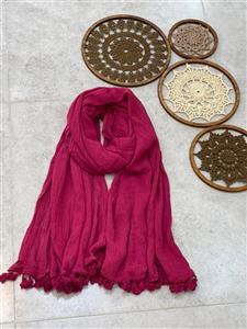 شال الیافی منگوله دار سرخابی