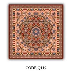 فرش چاپی طرح سنتی مربع مخمل هازان ترک کد Q119 (پس کرایه)