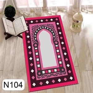 فرشینه طرح جانماز جنس مخمل دخترانه 110 در 75 کد N104 (پس کرایه)