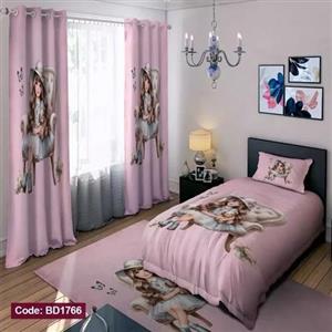 ست فانتزی رو تختی چاپی دخترانه دختر و خرس کد bd1766 (پس کرایه)