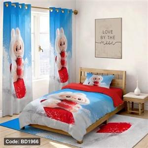 ست فانتزی روتختی چاپی دخترانه لبوبو 4تیکه کد bd1966 (پس کرایه)