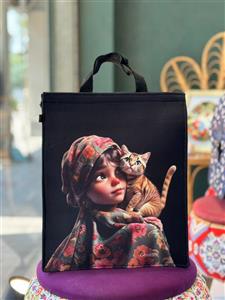 ساک دستی سرو دختر باحجاب و گربه