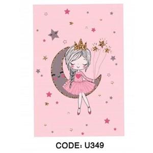 فرشینه کودک مخمل ترک طرح دخترانه صورتی کد U349(پس کرایه)