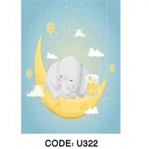 فرشینه کودک مخمل طرح فیل و ماه کدU322 (پس کرایه)