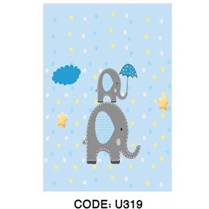 فرشینه کودک طرح فیل زمینه آبی U319 (پس کرایه)