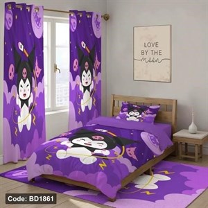 ست فانتزی روتختی چاپی دخترانه کرومی 4تیکه کد bd1861 (پس کرایه)